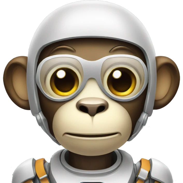 Cute AI robot monkey assistant emoji