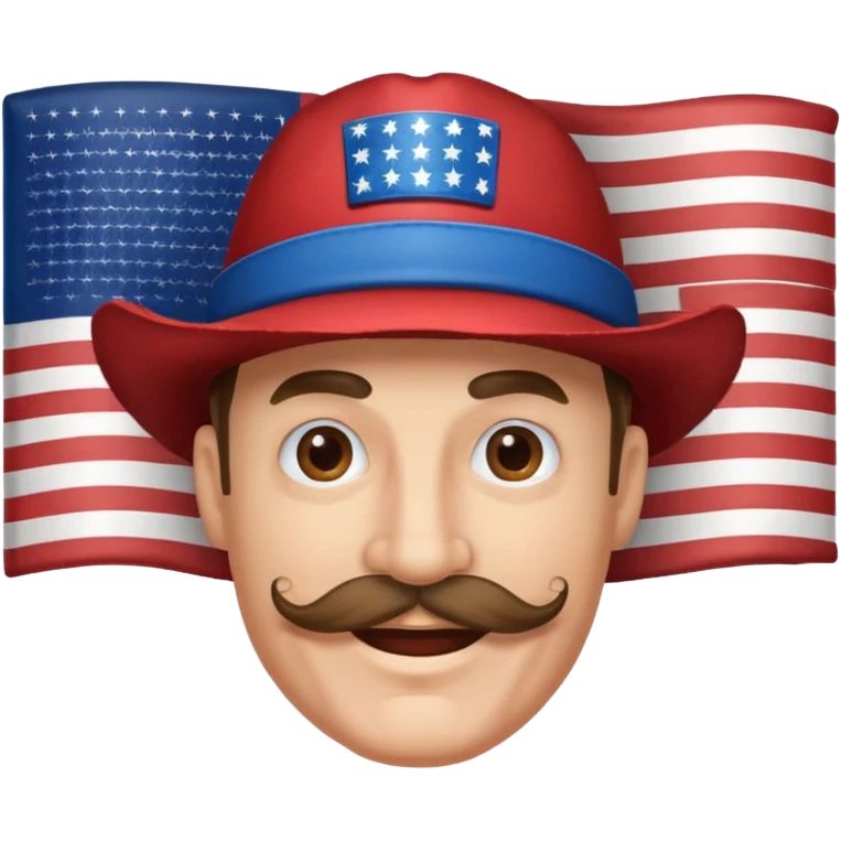 smiling redneck guy with american hat emoji