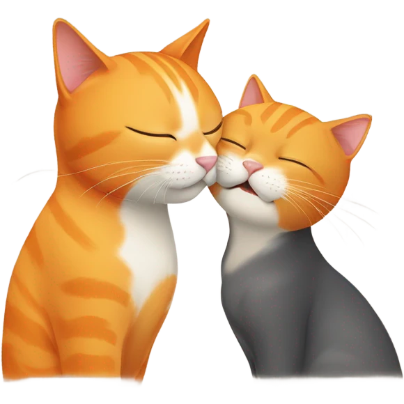 Orange cat giving kiss emoji