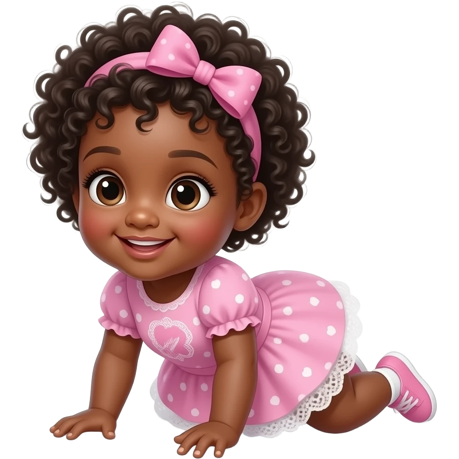 Black baby girl playing on the floor emoji