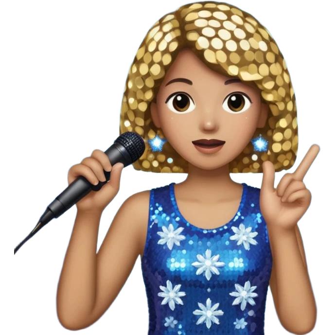 I want these emojis 💎🎤🪩❄️ in one frame with the number 17 emoji