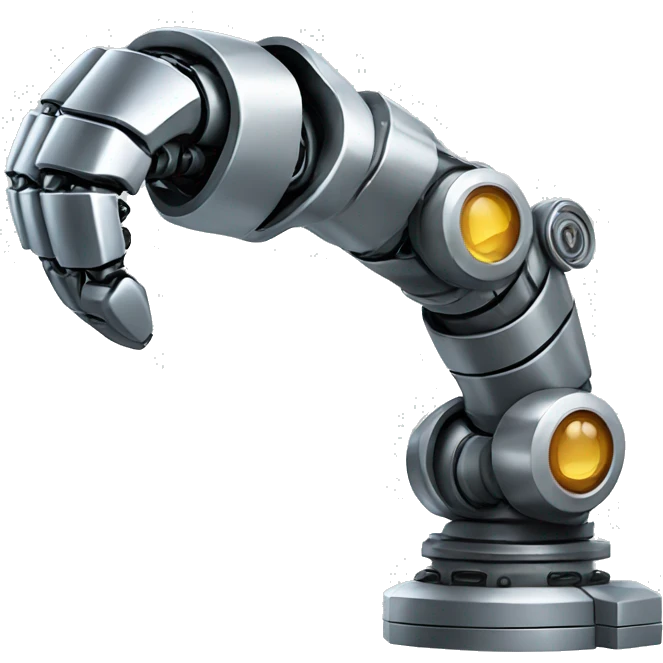 A robot arm made of iron. emoji