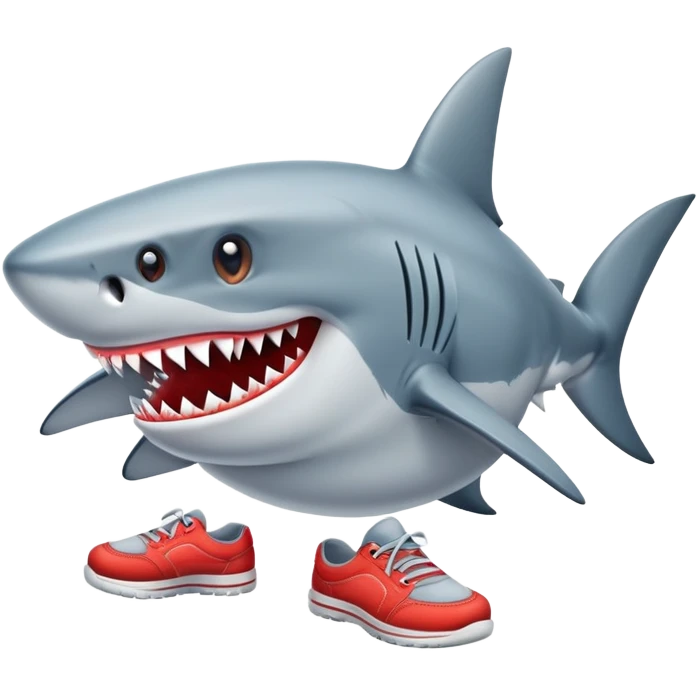A shark with shoes emoji