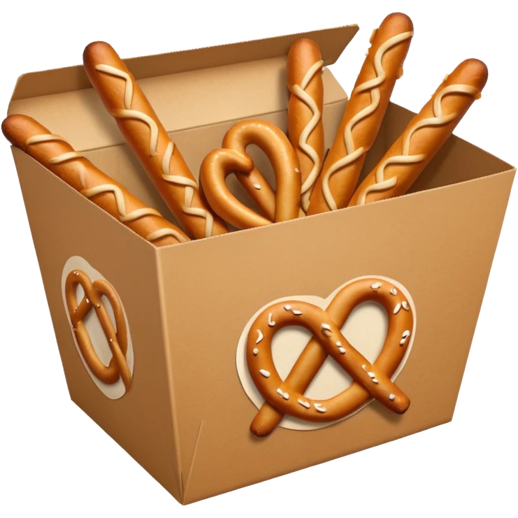 Pretzel sticks on food paper box emoji