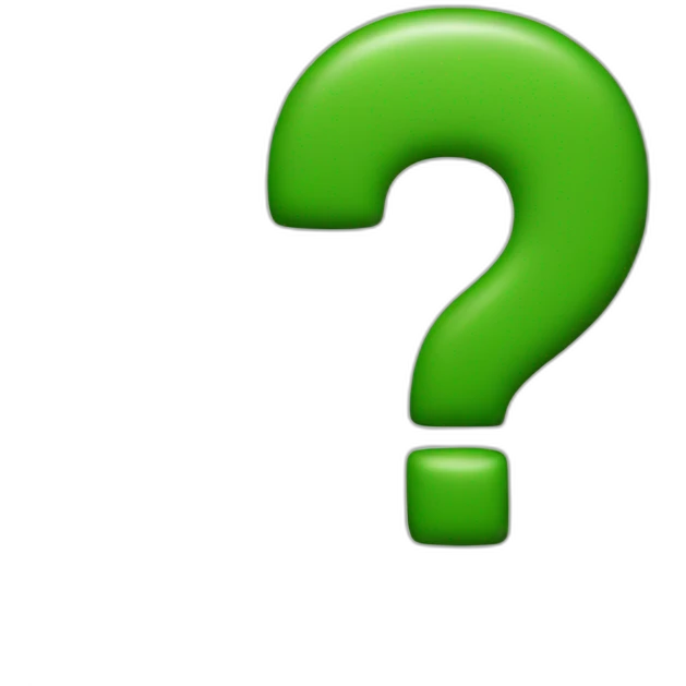 question mark, the color is dollar green emoji