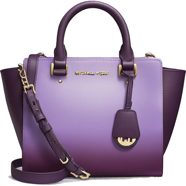 Realistic isolated lavender to dark plum ombre Michael Kors satchel purse.  emoji