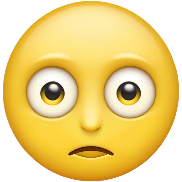 yellow emoji with a eye  on the bottom half emoji