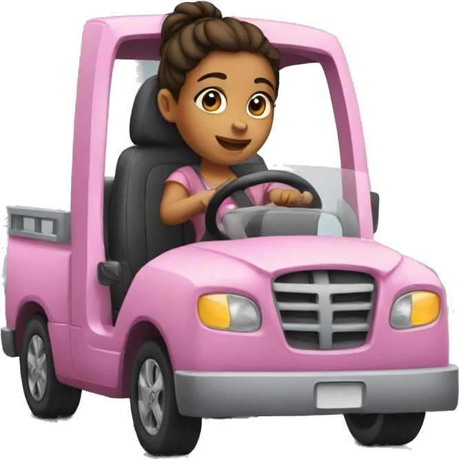 a bab girl driving a truck emoji