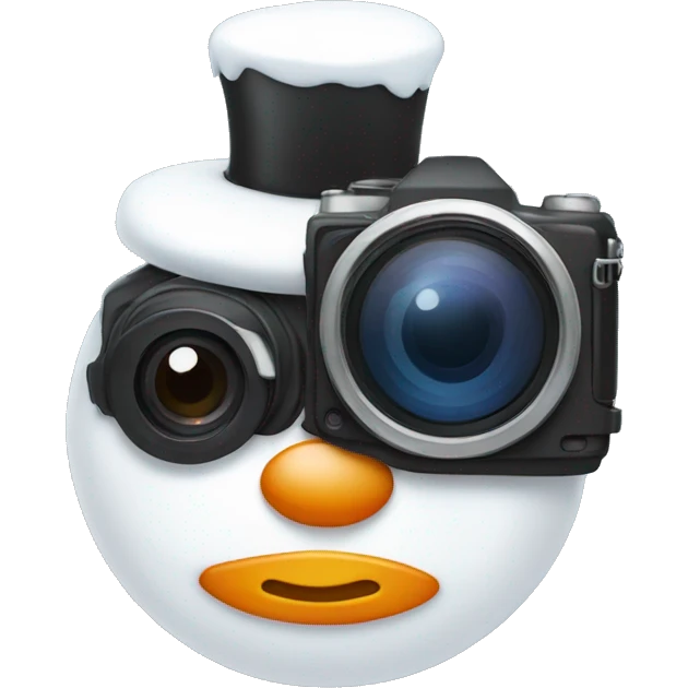 snowman with camera emoji