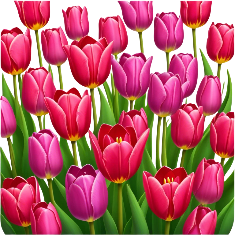 Tulips – Cinematic Realistic Tulips, depicted as a vibrant field of blooming tulips in brilliant hues, each delicate petal catching dewdrops under soft, natural spring light, rendered with detailed textures and a dreamy, picturesque glow. emoji