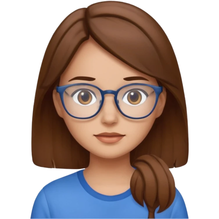 girl with brown hair, wearing glasses emoji