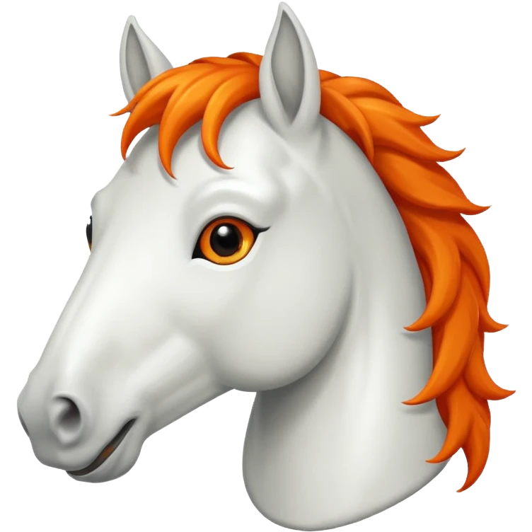 White horse with orange mane laughing emoji