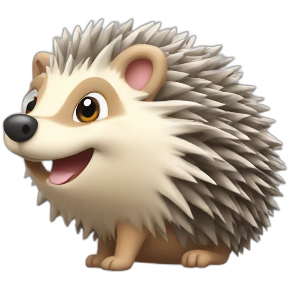 smiling hedgehog playing games emoji