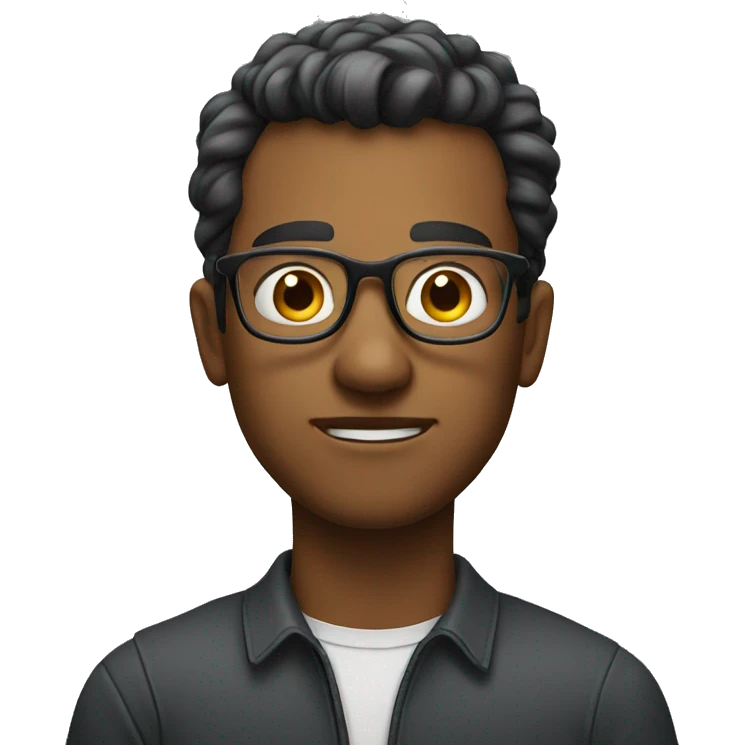 a guy with glasses, looking studious emoji