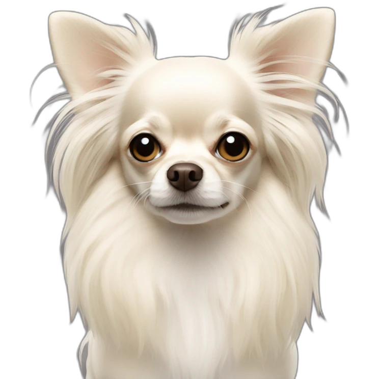 Off white chihuahua with long hair emoji
