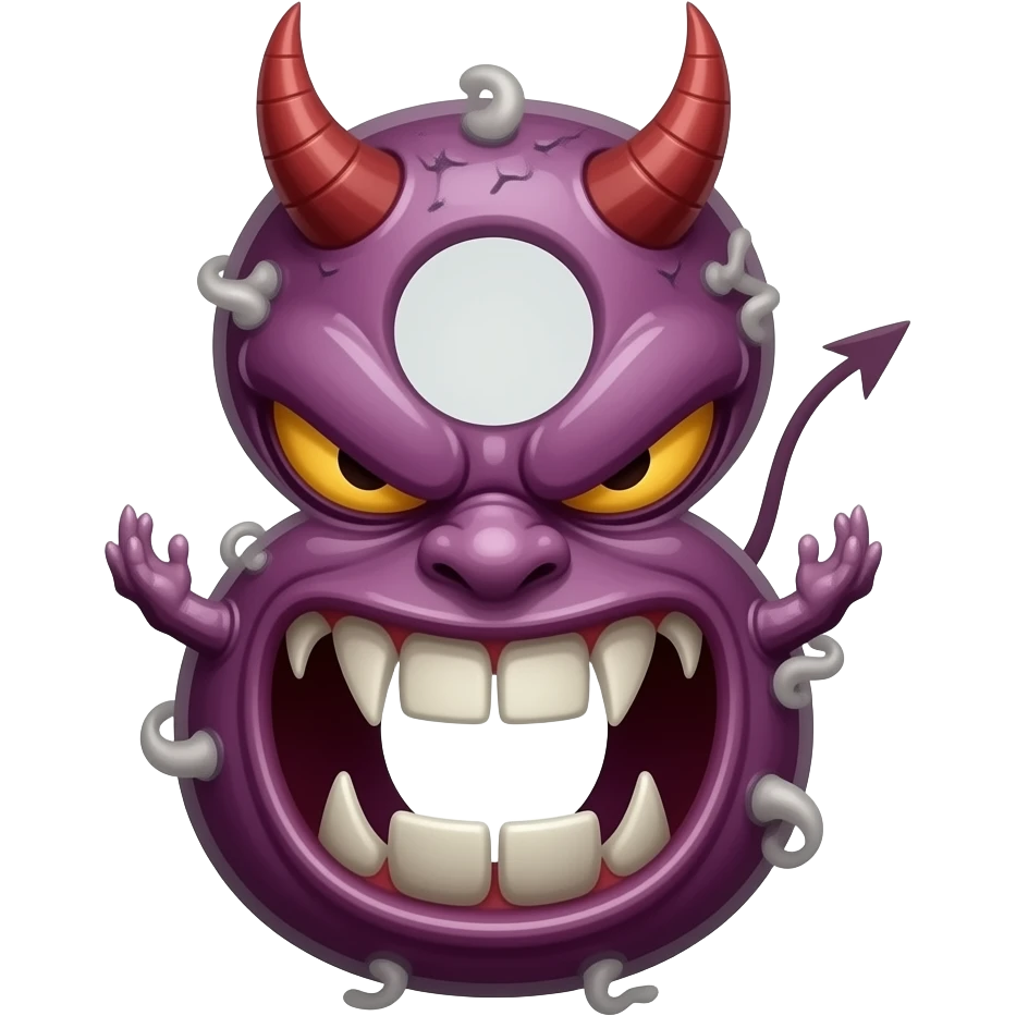 He is not human, Haaahaaahaaa hereeeeee, i am evil 7!( he 8s the number) emoji