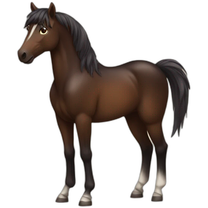 darks brown horse very proud emoji