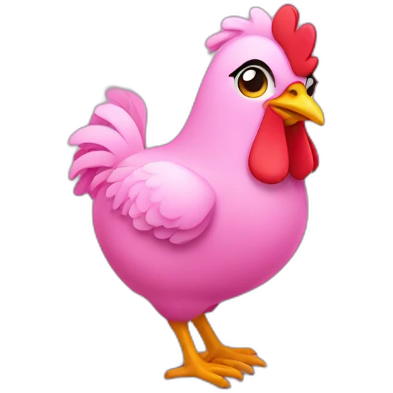 Pink chicken emoji