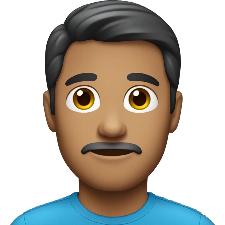 brunette man with blue shirt emoji