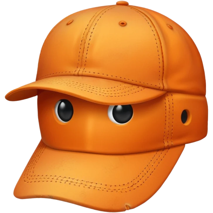 Orange baseball hat with no face  emoji