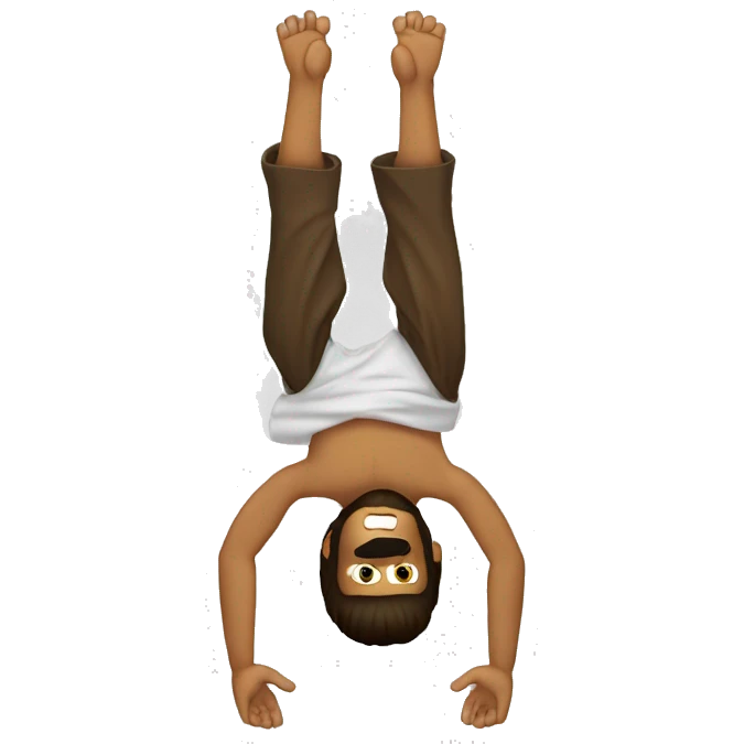jesus handstand with one hand emoji