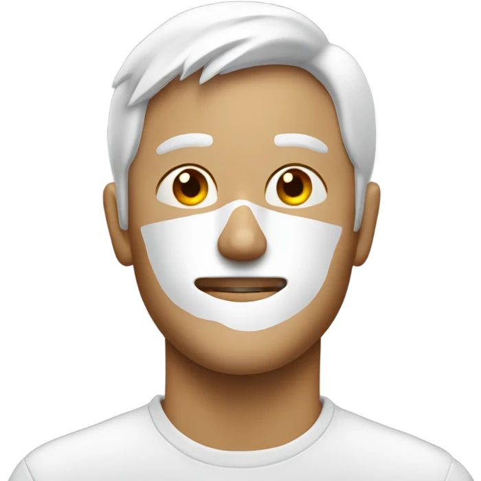 Man with white sugar on his face and a lighter next to him  emoji