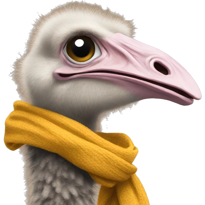 Ostrich with scarf emoji