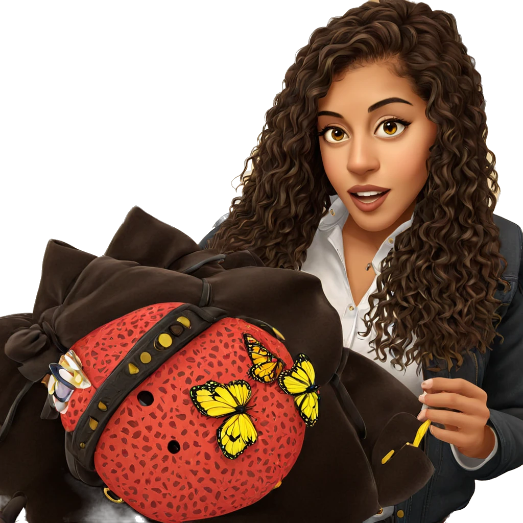 girl with butterfly friend emoji