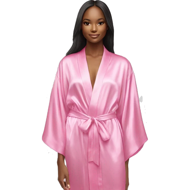 Victoria secret angel in pink silk robe with white angel wings emoji