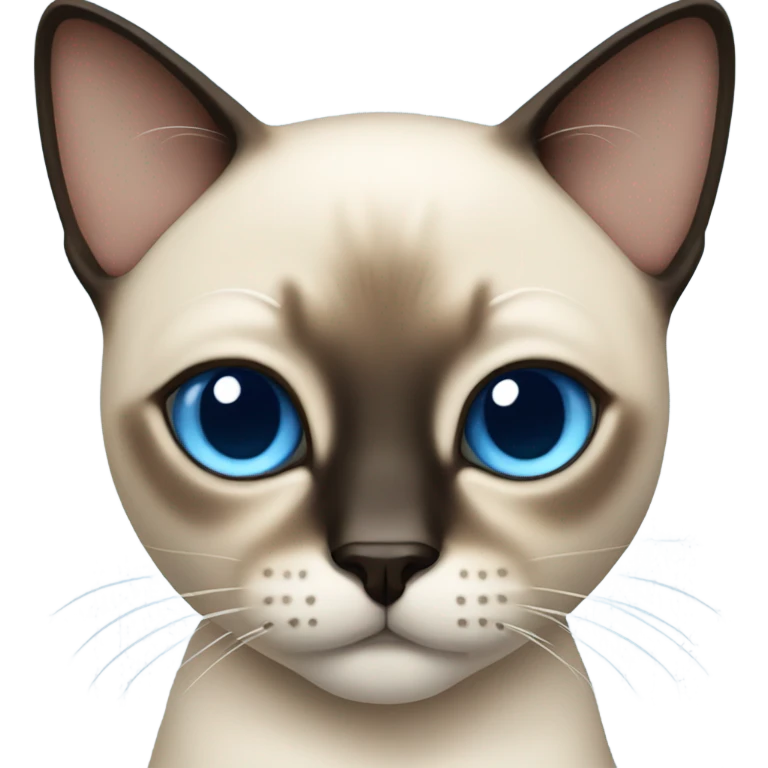Siamese cat with blue bow emoji