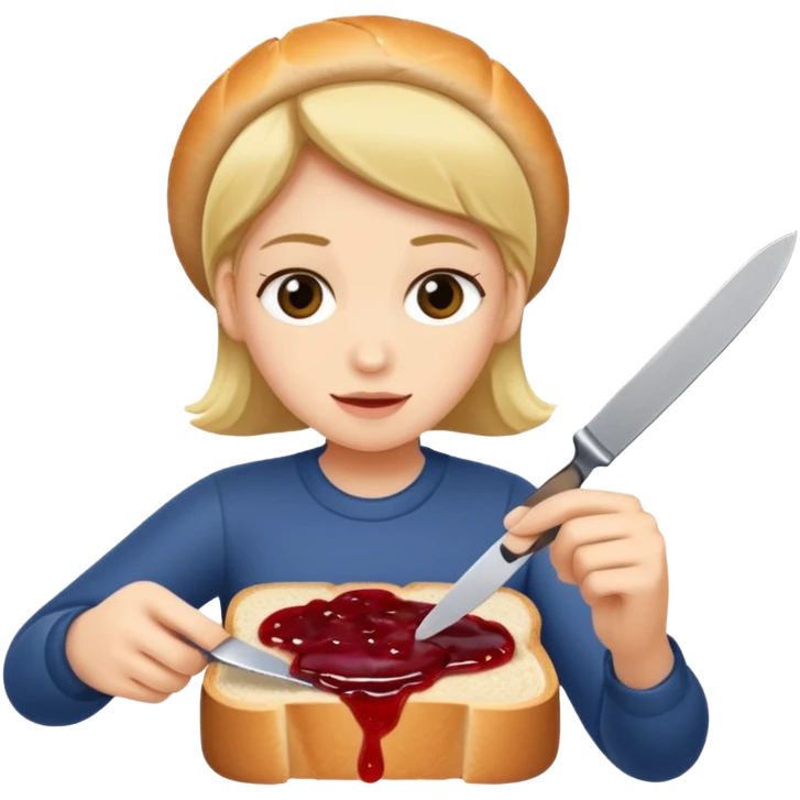 나이프로 식빵에 잼 바르기 emoji