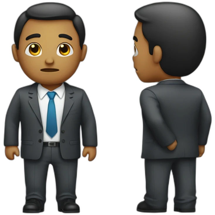 Sad businessman empties his pockets emoji