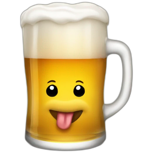 Yofa drinking a beer emoji