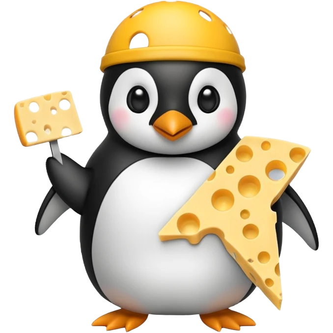 penguin with chese costume emoji