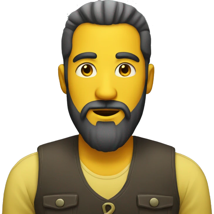 man with big beard and yellow skin emoji