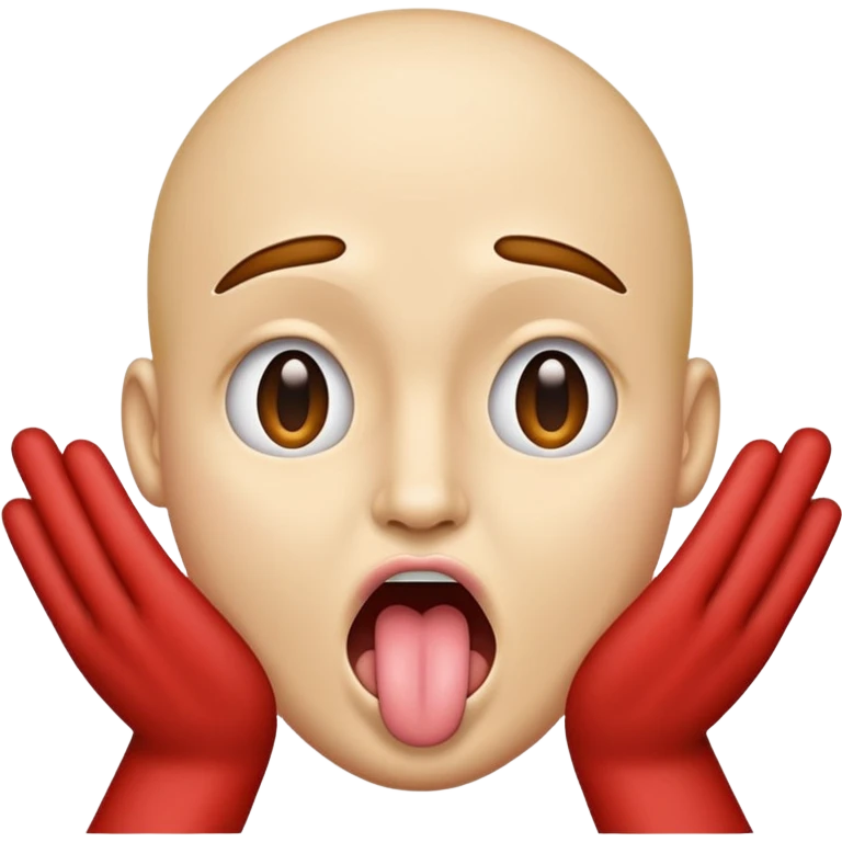 face with tongue and hands pushing out emoji