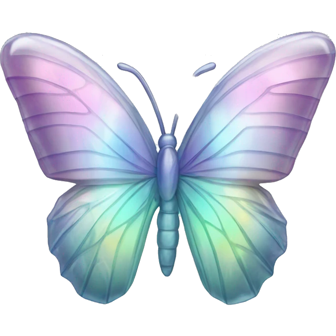 Pastel iridescent glass crystal butterfly emoji