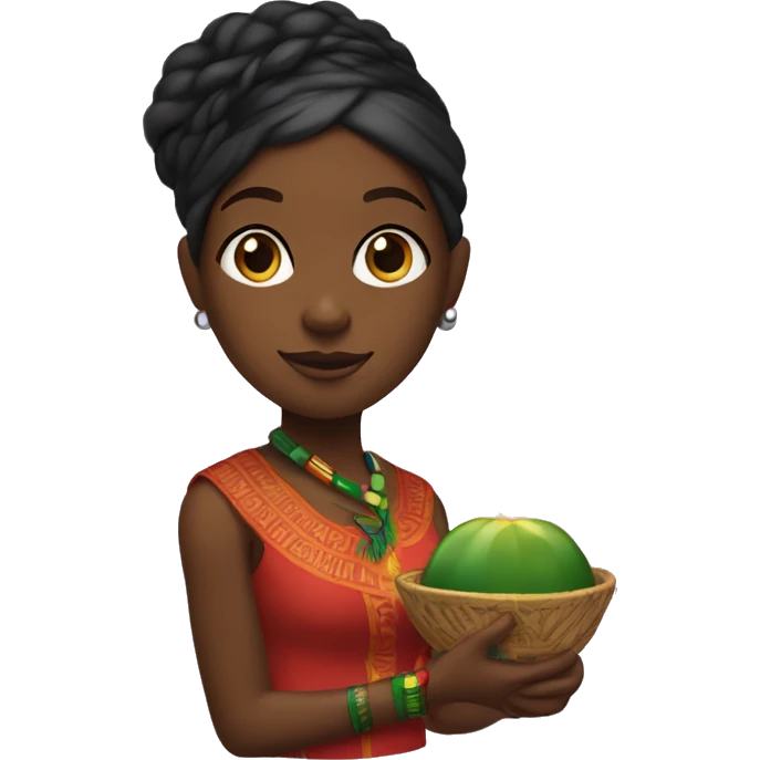 Black girl holding Kwanzaa kinara  emoji