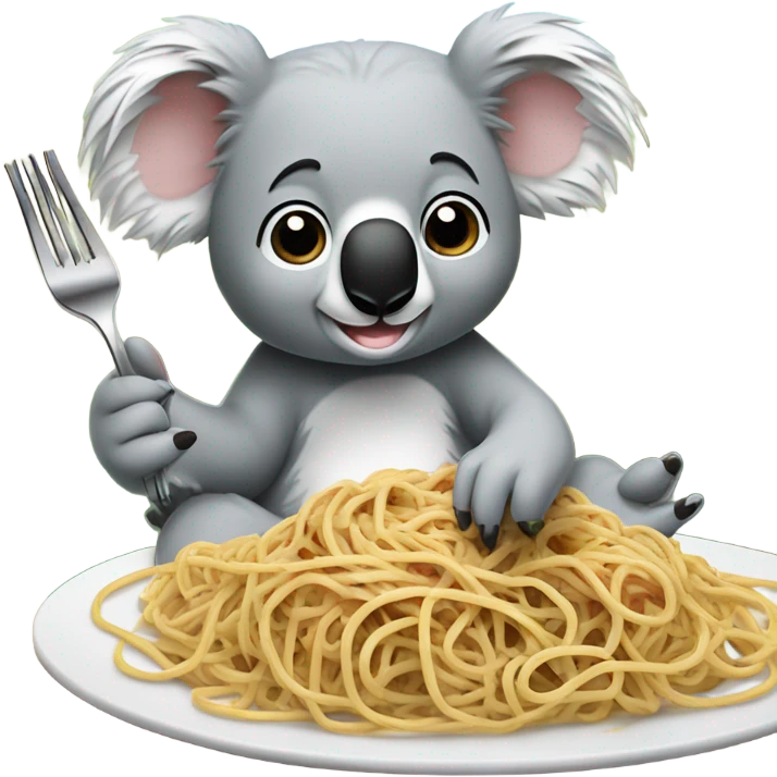 Koala eating spagetti emoji