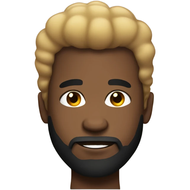 black muscle man with small fro and beard  emoji
