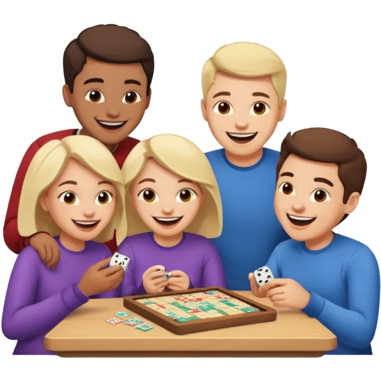 white friends playing board game emoji