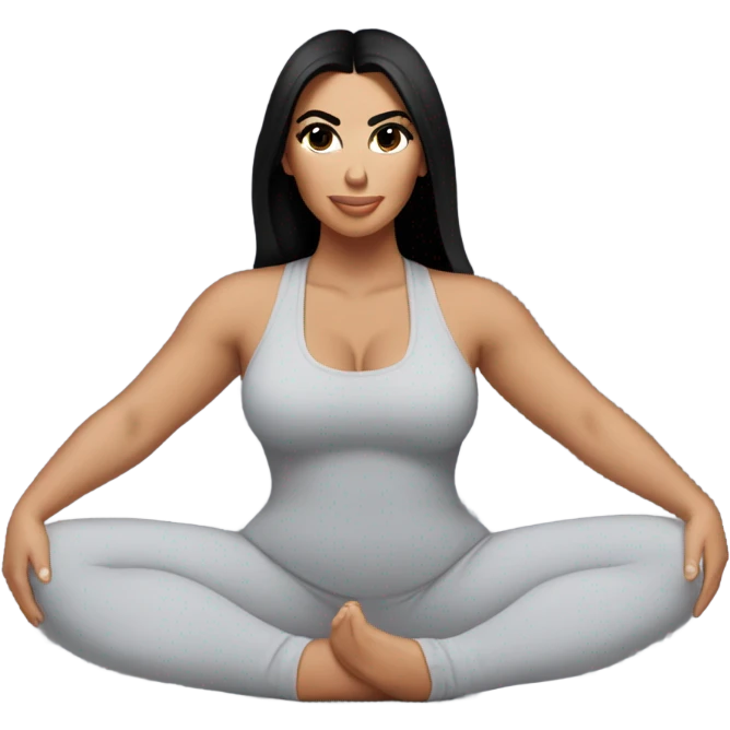 Kim K squatting  in yoga pants emoji