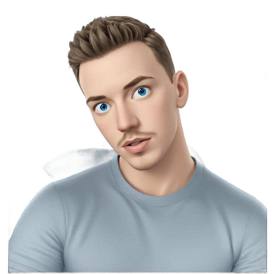 blue-eyed boy in reflection emoji