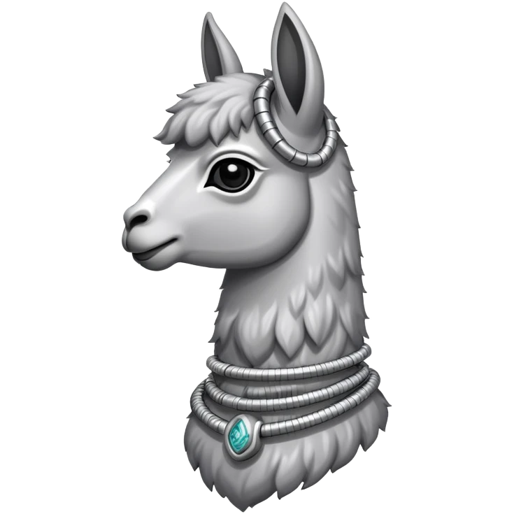 llama with steel resilient coil around the neck emoji