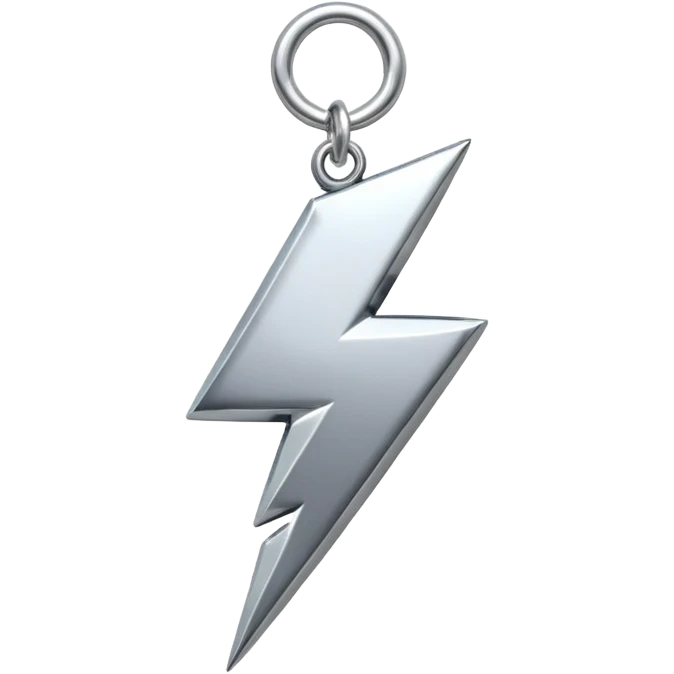 silver lightning shape charm emoji