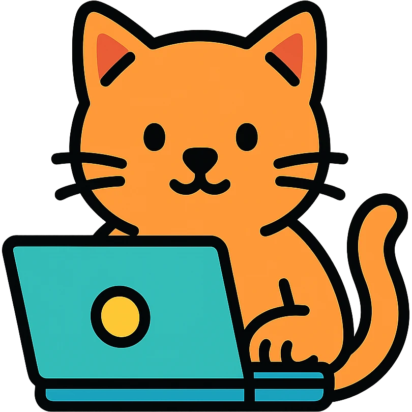 colored icon of a cat working on a laptop emoji