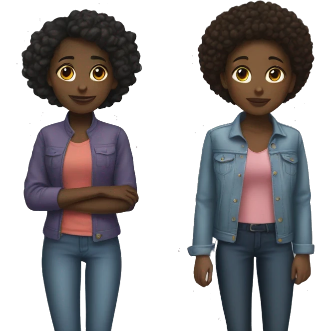 Black girl with Hispanic girl best friend emoji