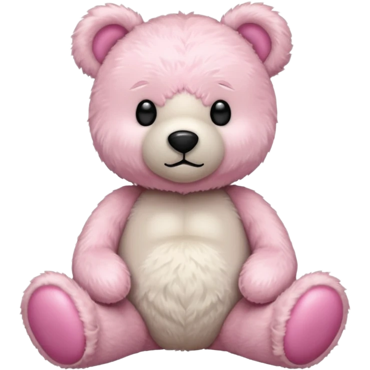 White and pink plush teddy bear emoji