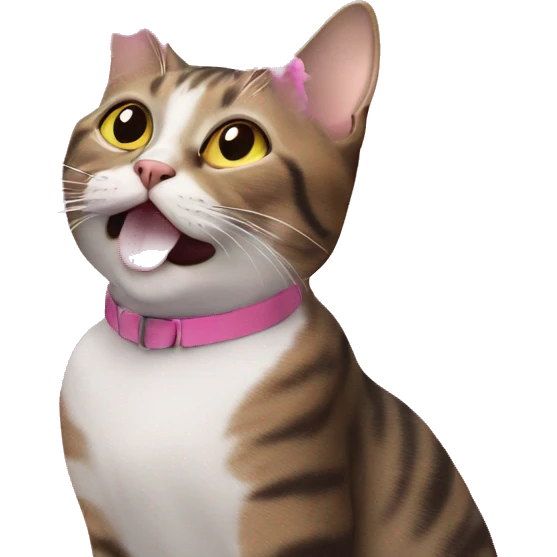 Cat blowing pink smoke emoji
