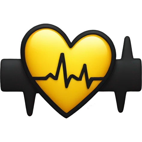 animated black heartbeat with lifeline in the middle emoji